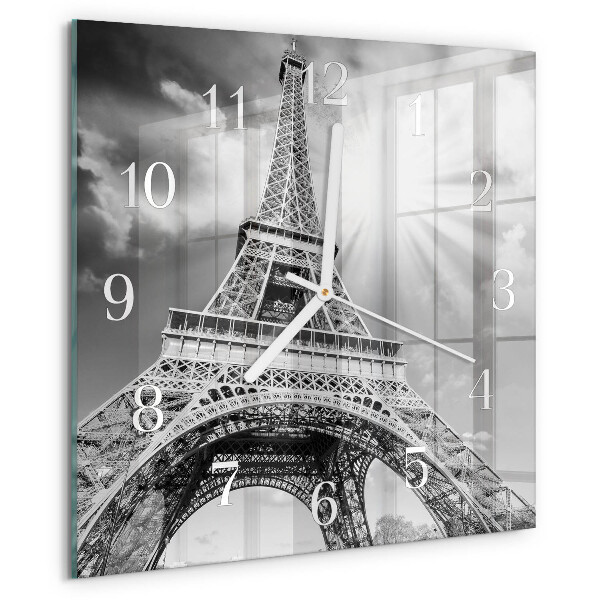 Wanduhr quadratisch Eiffelturm Paris