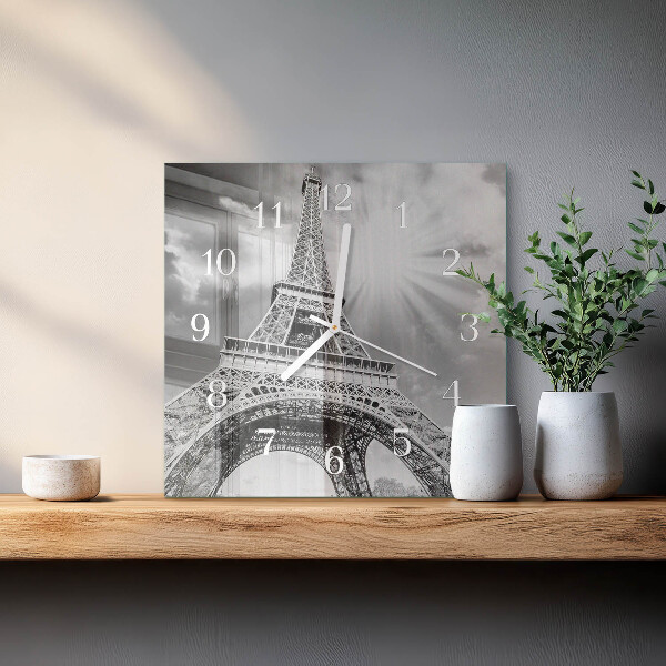 Wanduhr quadratisch Eiffelturm Paris