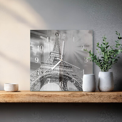 Wanduhr quadratisch Eiffelturm Paris
