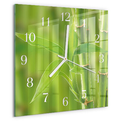 Wanduhr quadratisch Bambuspflanze