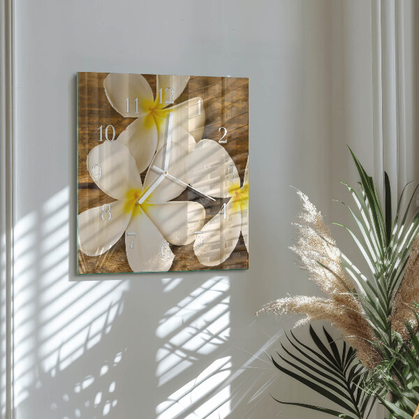 Wanduhr quadratisch Blumen