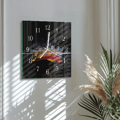 Wanduhr quadratisch Chilischoten