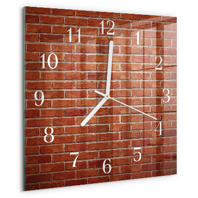 Wanduhr quadratisch Ziegelmauer
