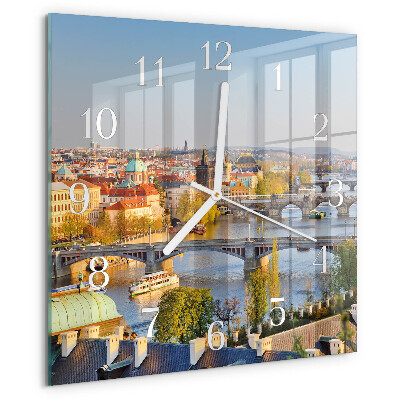 Wanduhr quadratisch Stadt Prag