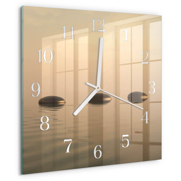 Wanduhr quadratisch Steine Wasser