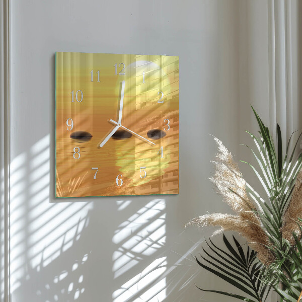 Wanduhr quadratisch Wasser Sonne