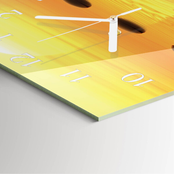 Wanduhr quadratisch Wasser Sonne