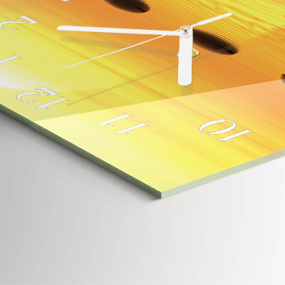 Wanduhr quadratisch Wasser Sonne