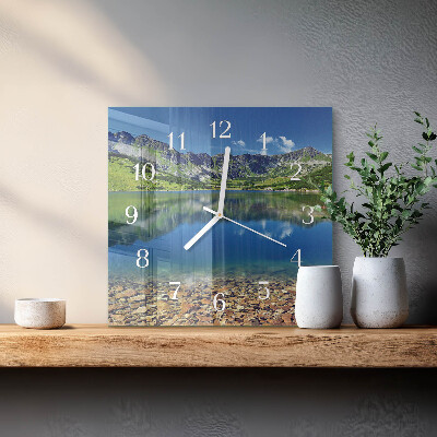 Wanduhr quadratisch Bergsee
