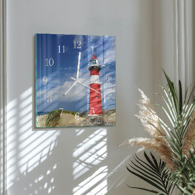 Wanduhr quadratisch Leuchtturm