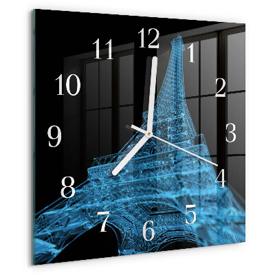 Wanduhr quadratisch Eiffelturm Paris