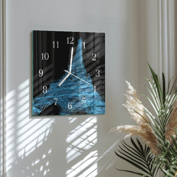 Wanduhr quadratisch Eiffelturm Paris