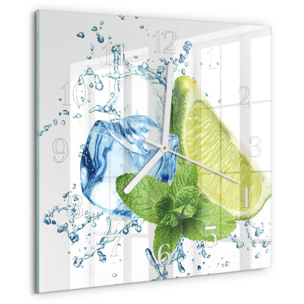 Wanduhr quadratisch Limette und Minze