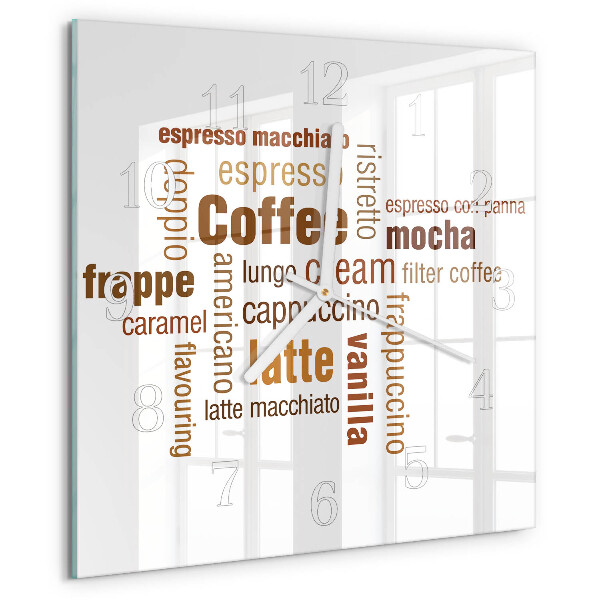 Wanduhr quadratisch Kaffee