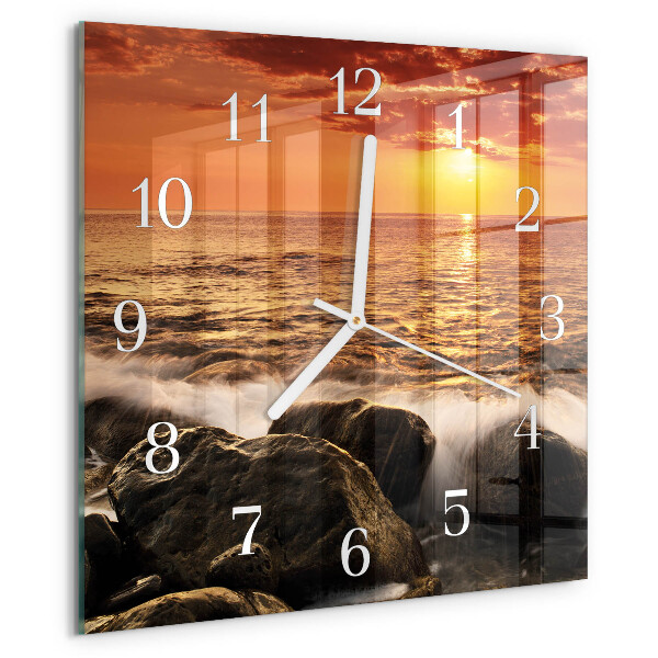 Wanduhr quadratisch Sonnenuntergang