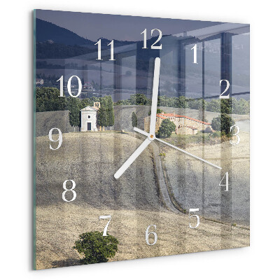 Wanduhr quadratisch Landschaft