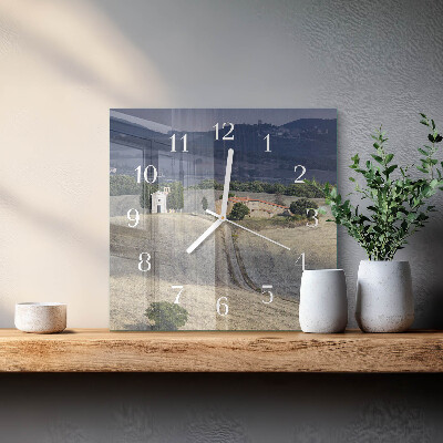 Wanduhr quadratisch Landschaft
