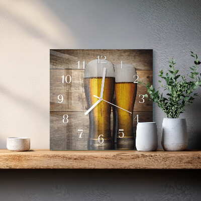 Wanduhr quadratisch Bier