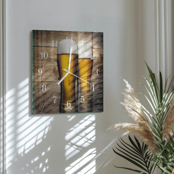 Wanduhr quadratisch Bier