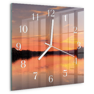 Wanduhr quadratisch Sonnenuntergang