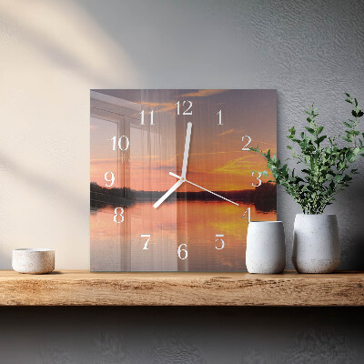 Wanduhr quadratisch Sonnenuntergang