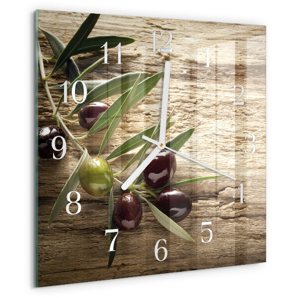 Wanduhr quadratisch Oliven