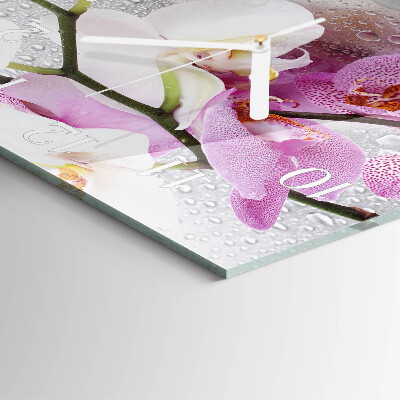Wanduhr quadratisch Orchidee