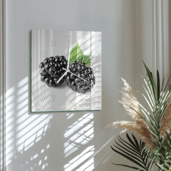 Wanduhr quadratisch Brombeeren