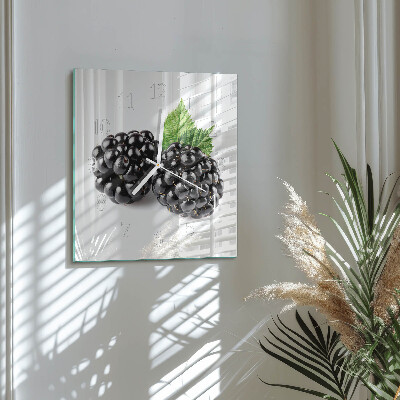 Wanduhr quadratisch Brombeeren