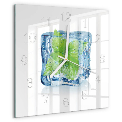 Wanduhr quadratisch Eisminze