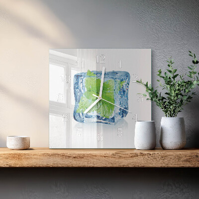 Wanduhr quadratisch Eisminze