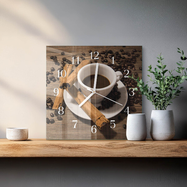 Wanduhr quadratisch Zimtkaffee