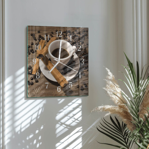 Wanduhr quadratisch Zimtkaffee