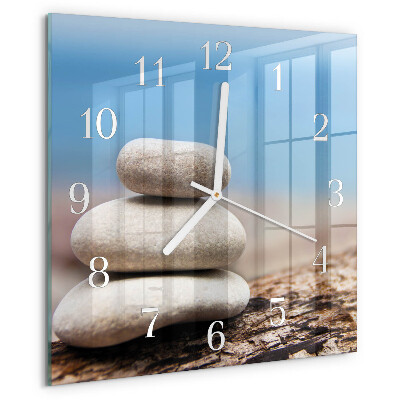 Wanduhr quadratisch Steine
