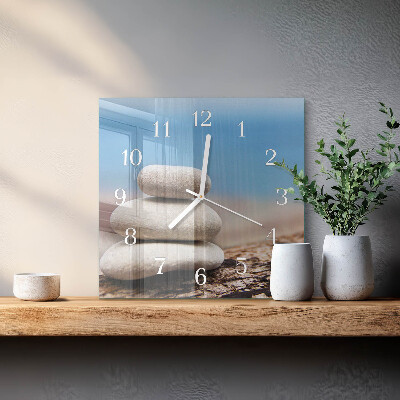 Wanduhr quadratisch Steine