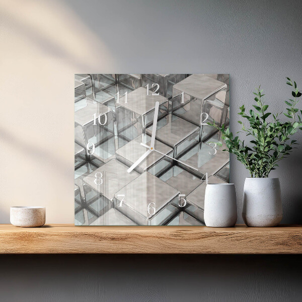 Wanduhr quadratisch Würfel