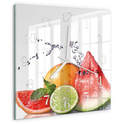 Wanduhr quadratisch Obst