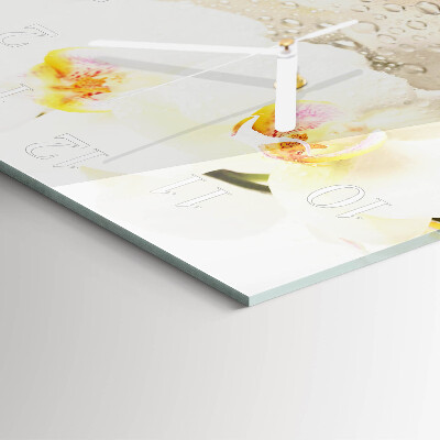 Wanduhr quadratisch Orchidee
