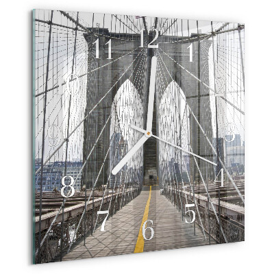 Wanduhr quadratisch Brooklyn Bridge