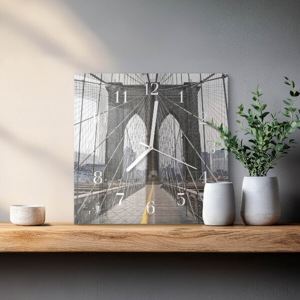 Wanduhr quadratisch Brooklyn Bridge