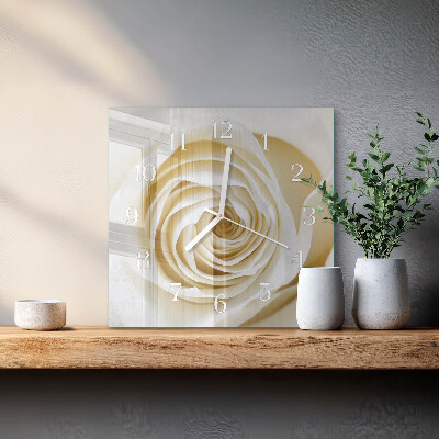 Wanduhr quadratisch Rose