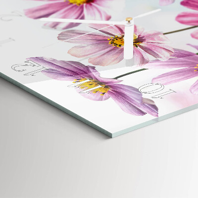 Wanduhr quadratisch Blumen