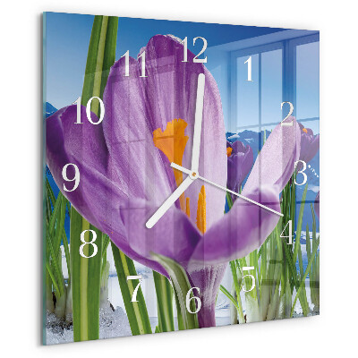 Wanduhr quadratisch Frühling