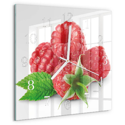 Wanduhr quadratisch Himbeeren