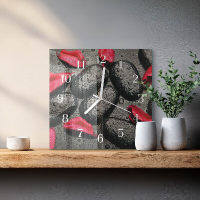 Wanduhr quadratisch Steine