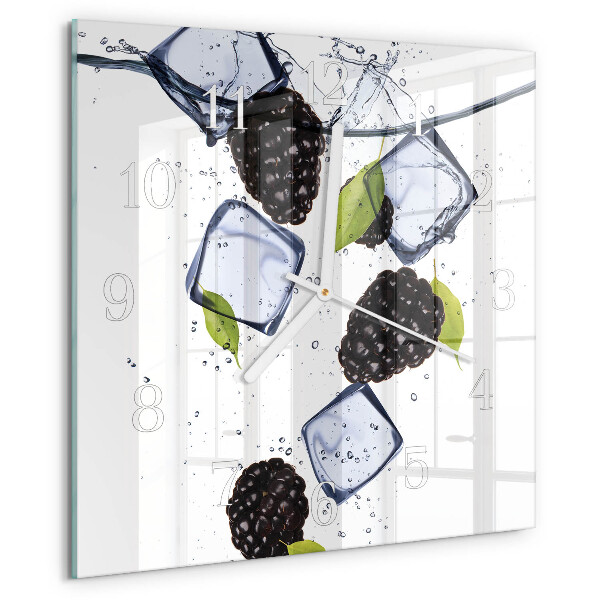 Wanduhr quadratisch Brombeeren