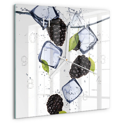Wanduhr quadratisch Brombeeren