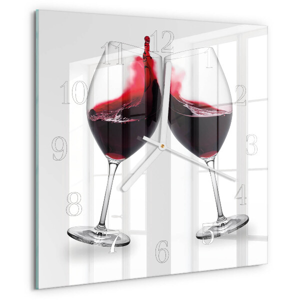 Wanduhr quadratisch Wein
