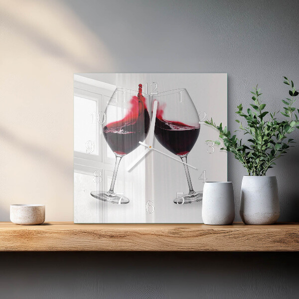 Wanduhr quadratisch Wein