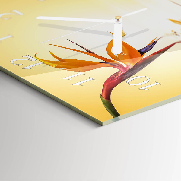 Wanduhr quadratisch Blume